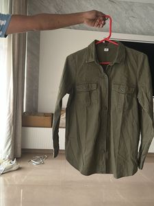 Olive Green Button-Down Shirt
