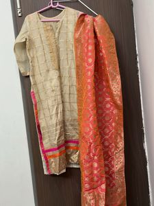Banarsi Kurta With Heavy Dupatta For M Or L