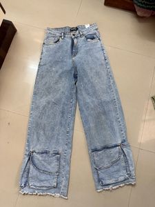 Wide Leg Acid Wash Jeans