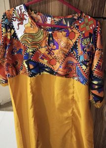New Mustard Round Kurti Totally Ne