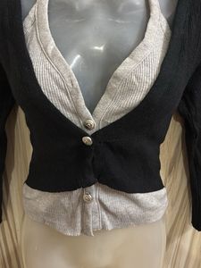 halter neck cardigan style top