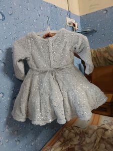 Baby Girl&#39;s Blue Fuzzy Dress