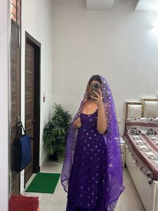 Navy blue Sharara sleeveless backless suit 🪞