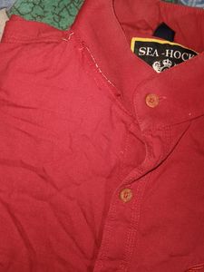 Red Color Cotton Shirt Used But Not Much