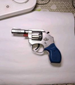 Blue-Grip Metal Finish Toy Revolver (Kids Safe Pla