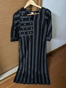 Striped Black Kurta