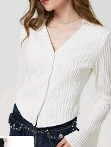 Textured Bell Sleeve Top