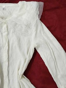 Victorian-style lace Shirt with a Peter Pan Collar