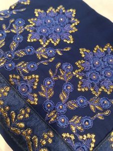 Navy Blue Embroidered Saree