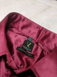 Burgundy Satin Shirt