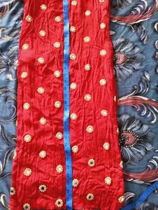 Karvachauth Speciql Red Mirror Embellished Kurti