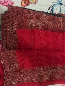 red saree look like good for out