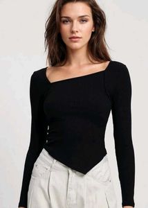 MYWISHBAG square neck asymmetrical top