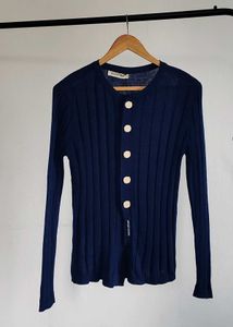 Navy Button-Down Cardigan