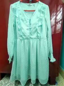 Mint Ruffle Mini Dress