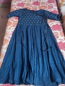Elegant Blue Printed ANARKALI