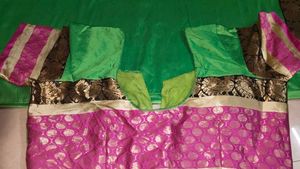 Elegant Green &amp; Pink Saree