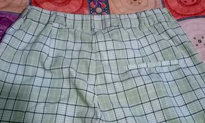 Green Plaid Flared Pants