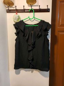 Black Ruffle Top
