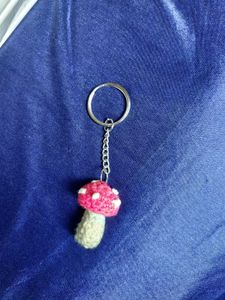 Crochet mushroom bag charm and keychain