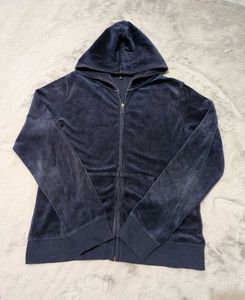 🔥🫦Y2K Juicy couture Blue Velour Zip-Up Hoodie💅