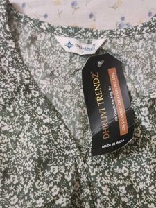 Beautiful Floral Green Top