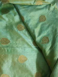 Teal &amp; Gold Patterned Fabric