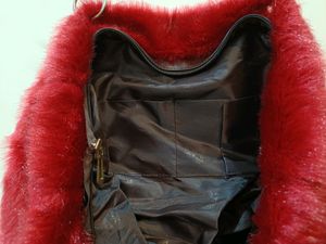 Red Faux Fur Hangbag