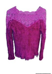 Cute Furry Pink Lace Sweater