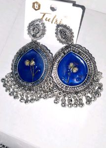 Blue Resin Earrings