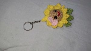 Sunflower Crochet Keychain