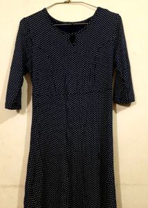 Navy Blue Polka Dot Dress