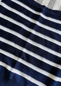 Striped Square Neck Knit Top