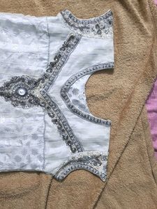 White Embellished Kurta