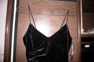 Elegant Black Velvet Slip Dress