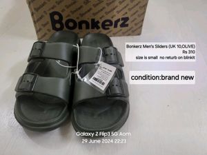 Bonkers Mens Sliderz (10) (Olive Colr) Brand New