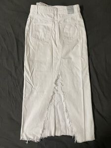Trending Zara White Denim Maxi Skirt