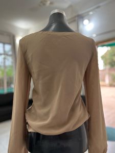 Tan Long Sleeve Blouse