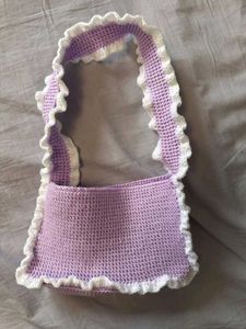 Crochet Ruffle Shoulder Bag