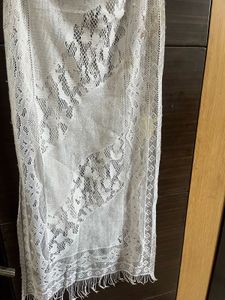 White Handcrafted Lace Dupatta