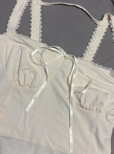 Newme Lace Trim Corset Top