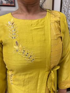 Sunshine Elegance&#34; Mustard Yellow Designer Kurti