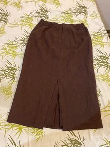Brown Skirt With Slit
