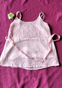 Pink Embroidered Cami Top