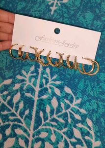 Gold Hoop Earring Set