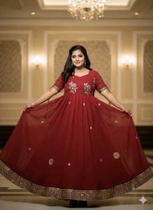 Elegant Ethnic Maroon Color Gown