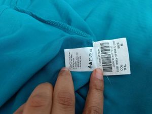 Teal Blue Annabelle Top With Pendant