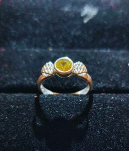 Yellow Gemstone Ring pure Silver