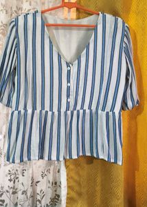 Striped Peplum Top
