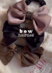 Satin Bow Hair Ties- Set Of 3